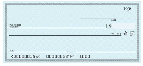 image of blank check template